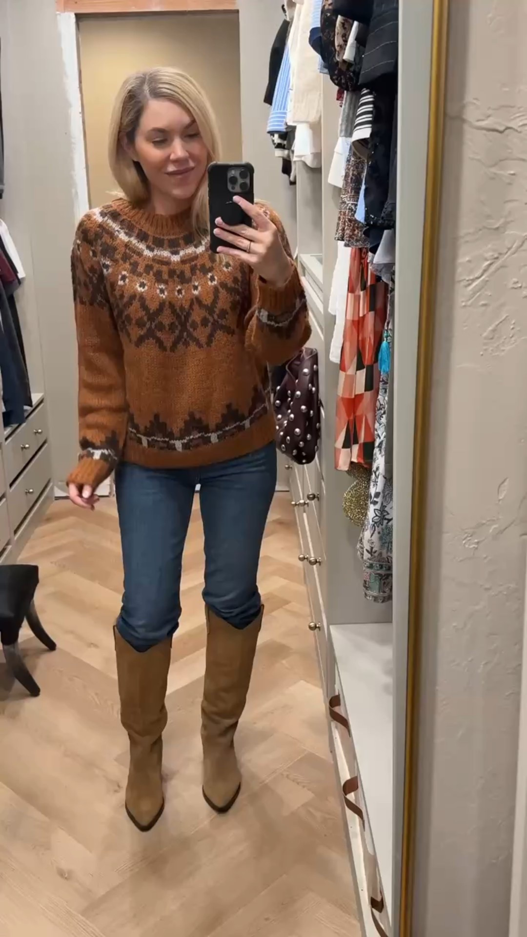 Fair isle sweater
Western boots
Knee high boots
Suede boots 
Jeans
Straight leg jeans
#ltkshoecrush


#LTKFindsUnder50 #LTKFindsUnder100 #LTKSeasonal