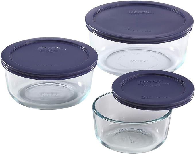 Pyrex Simply Store Meal Prep Glass Food Storage Containers (6-Piece Set, BPA Free Lids, Oven Safe... | Amazon (US)