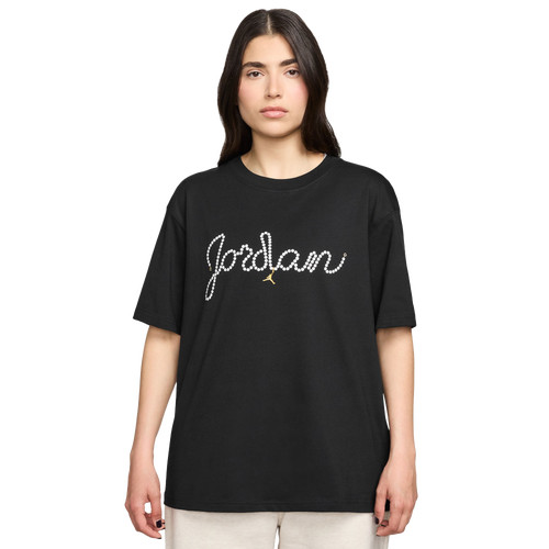 Jordan Womens Jordan BRK Short Sleeve GFX T-Shirt AJXI - Womens Black/White Size S | Foot Locker (US)