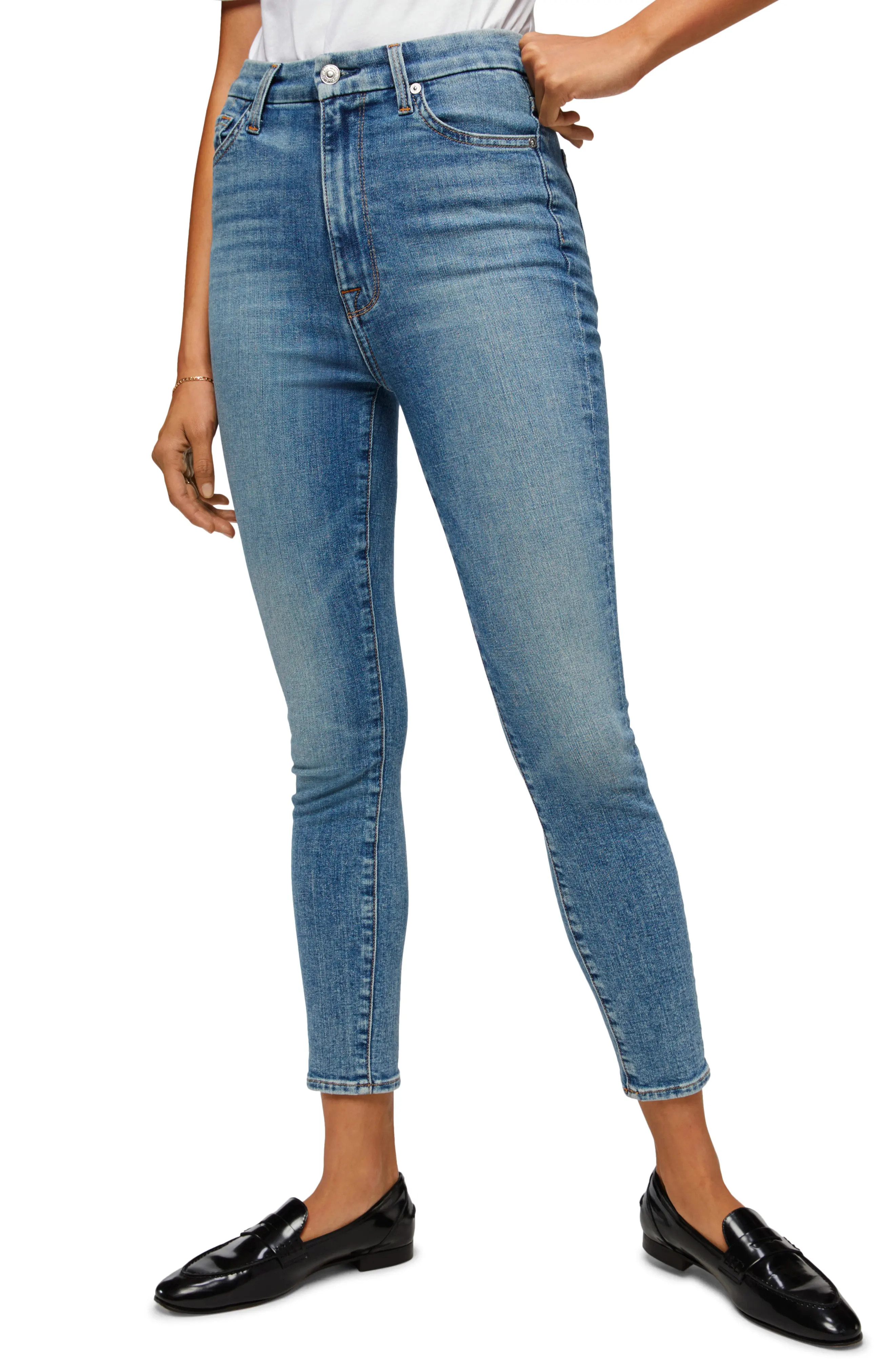 7 For All Mankind Aubrey Ultra High Waist Ankle Skinny Jeans, Size 29 in Sloan Vintage at Nordstrom | Nordstrom