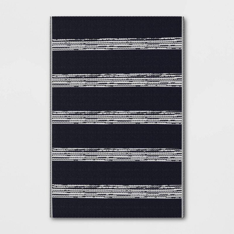 4' x 6' Outdoor Rug Dark Navy Stripe - Room Essentials™ | Target