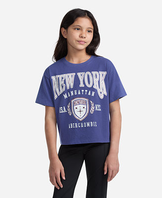 Girls New York Crest Boxy T-Shirt | Macy's