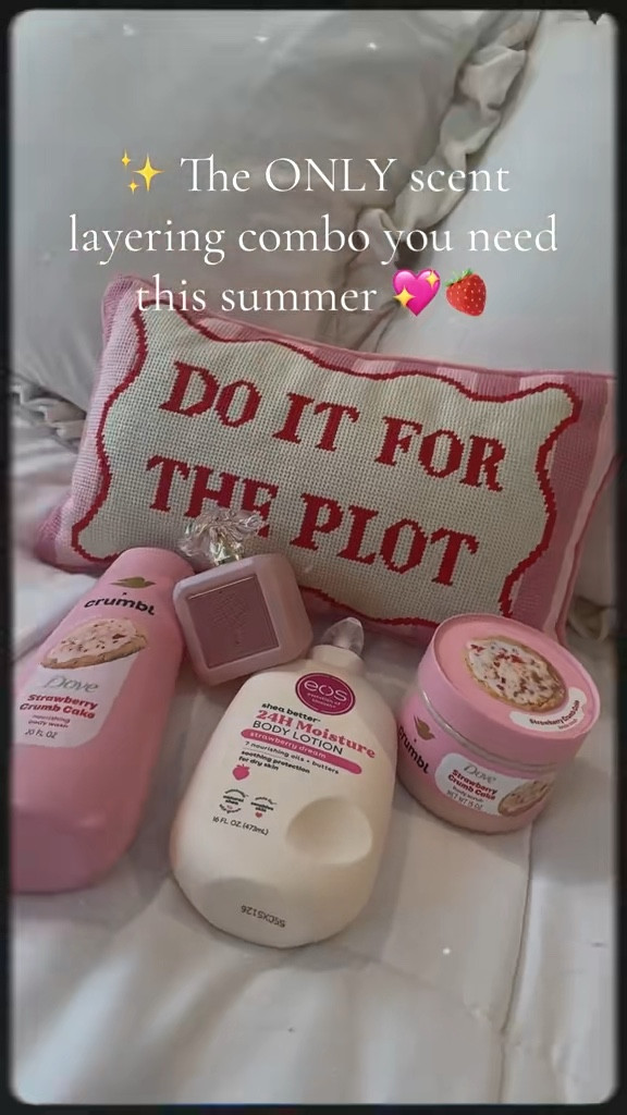 Strawberry scent, boujee marshmallow, perfume, perfume layering, scent combos, everything shower, feminine scent, feminine perfumes, strawberry body wash, strawberry lotion, eos strawberry, dove x crumble 

#LTKSummerEdit #LTKBeauty #LTKFindsUnder50