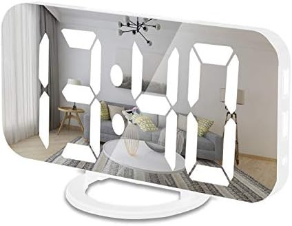 U-pick Digital Alarm Clock, 6.6" Large Mirrored LED Clock with Dual USB Charger Ports | Easy Snoo... | Amazon (US)