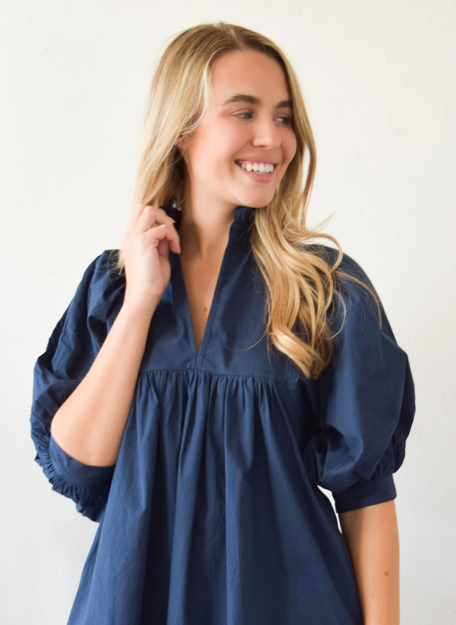 Never A Wallflower | High Neck Top in Navy | Never A Wallflower