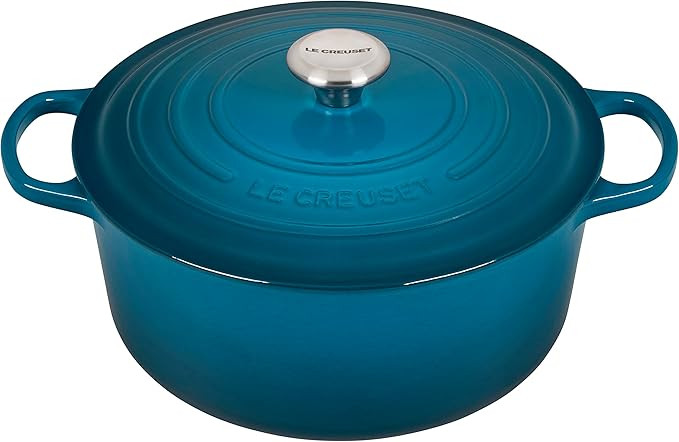Le Creuset Enameled Cast Iron Signature Round Dutch Oven, 7.25 qt., Deep Teal | Amazon (US)