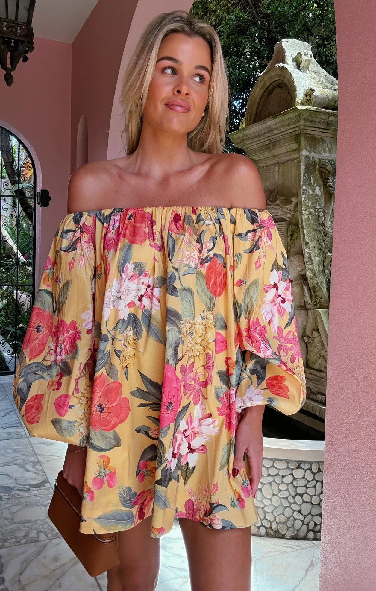 Brenna Mini Dress, in Mimosa Floral Taffeta, Size: XS | Show Me Your Mumu | Show Me Your Mumu