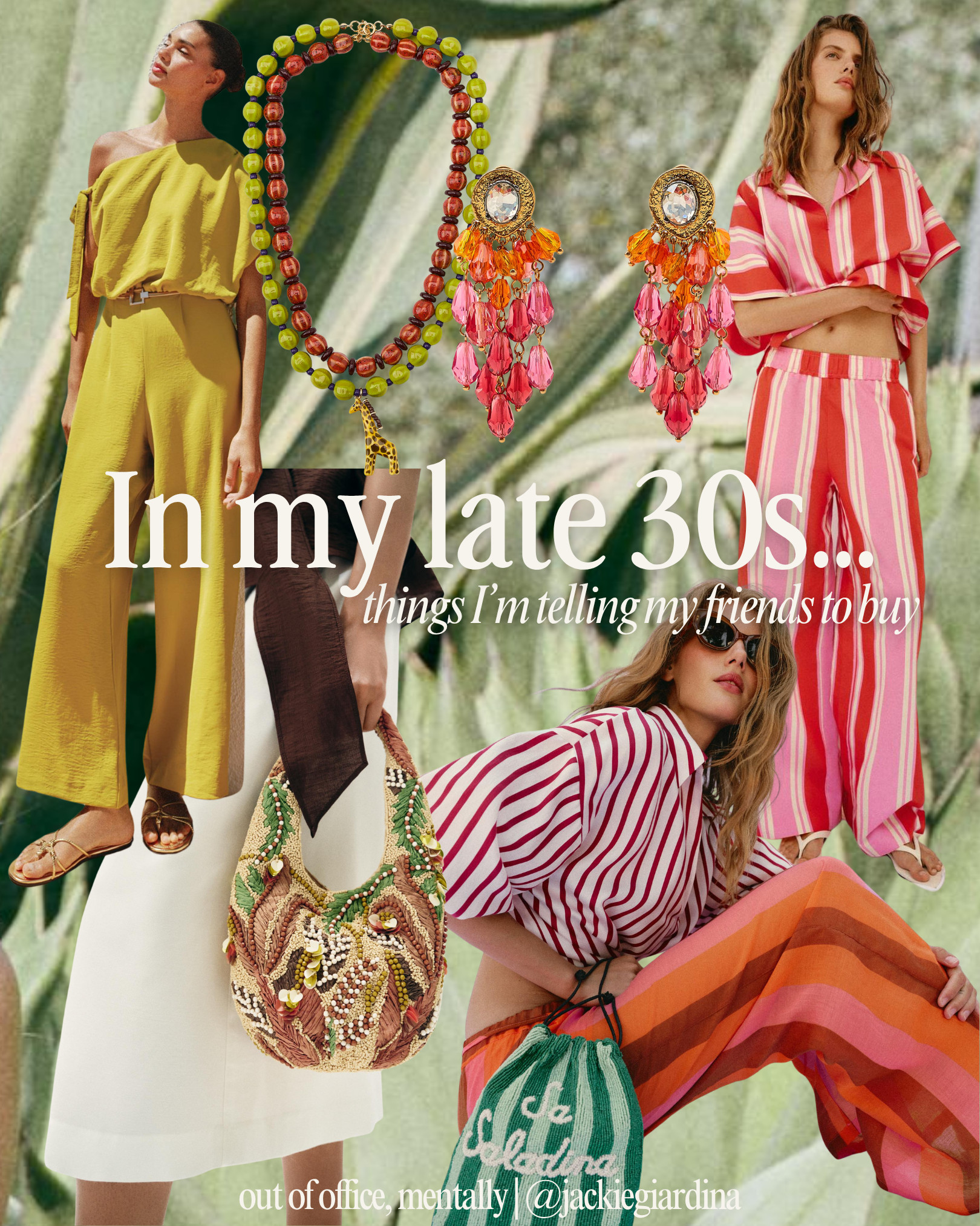 I'm in my late 30s and these are the colorful things I'm telling my friends to buy 💚🩷🧡

Because summer is too short for boring clothes.

Give me the colorful jewelry, the beaded bags, the striped pants and the outfits that make getting dressed feel fun again.

If it looks like it belongs at a beach club somewhere with an Aperol Spritz in hand, I want it.

Wear the statement earrings.
Carry the fun bag.
Buy the bright pants.

Life's too short to save the good outfits for a special occasion. ☀️✨

Save this for your next "I have nothing to wear" moment.

#summerstyleideas #colorfulfashion #vacationstyle #over40style #midsizefashion summer outfits, summer dresses, vacation outfits beach, travel outfits 
 

 #LTKMidsize #LTKSwim #LTKTravel