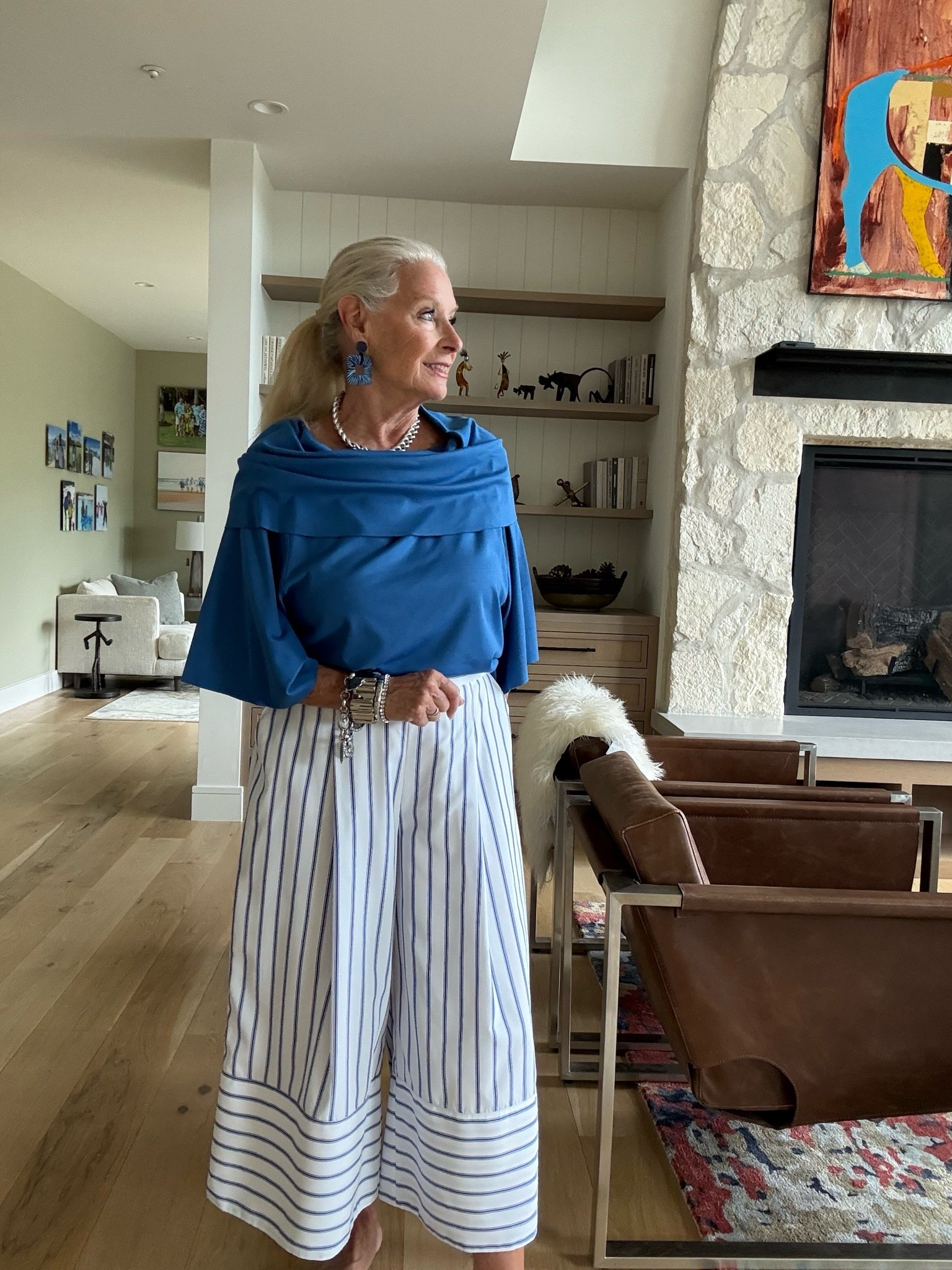 Another top to wear with the nautical stripe gaucho pants from PLANET