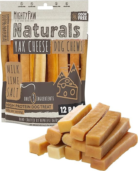 Mighty Paw Yak Cheese Chews for Dogs, All Natural Long Lasting Pet Treats. Odorless & Great for O... | Amazon (US)