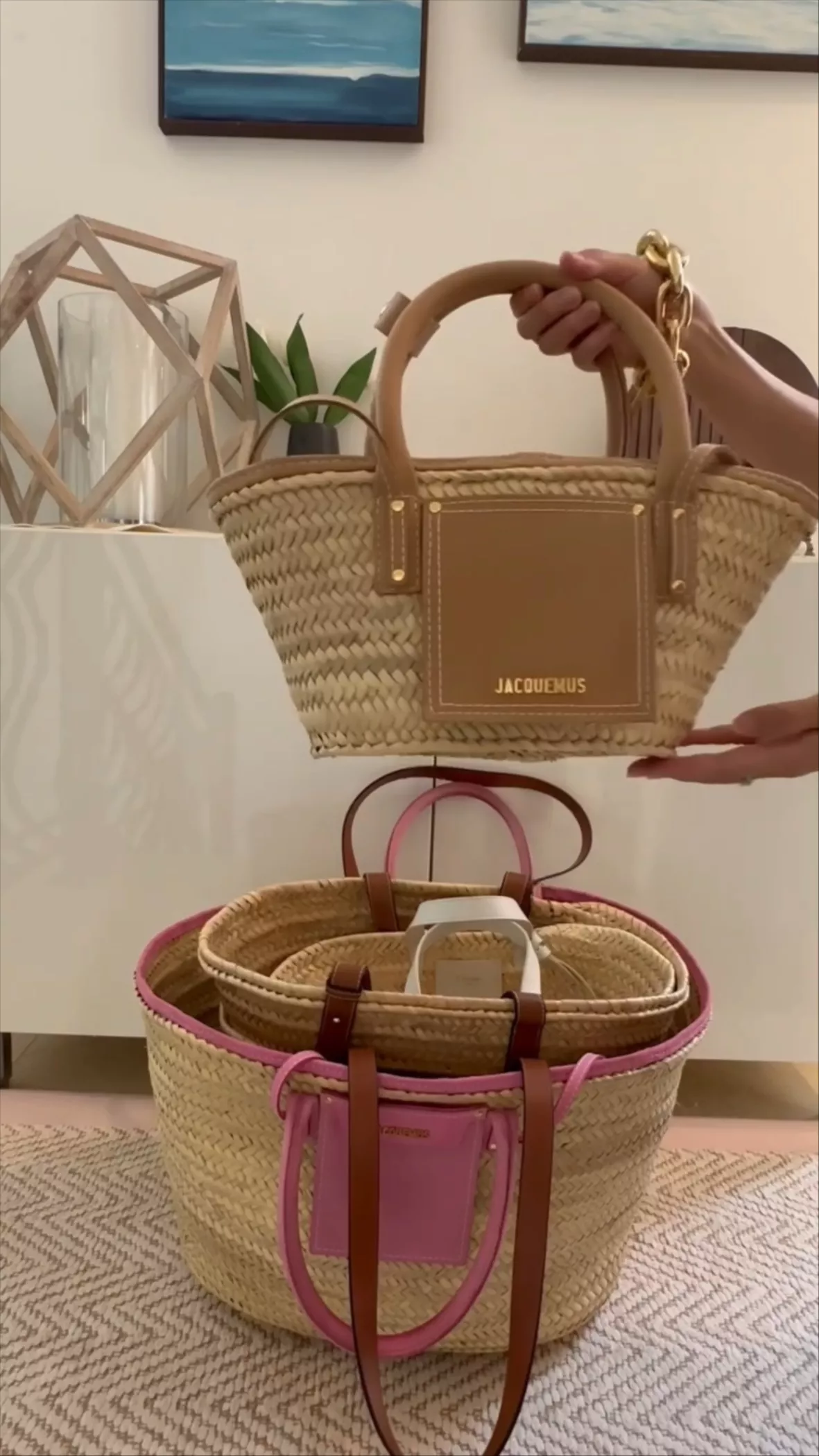 Prada Panier wicker and canvas bag curated on LTK
