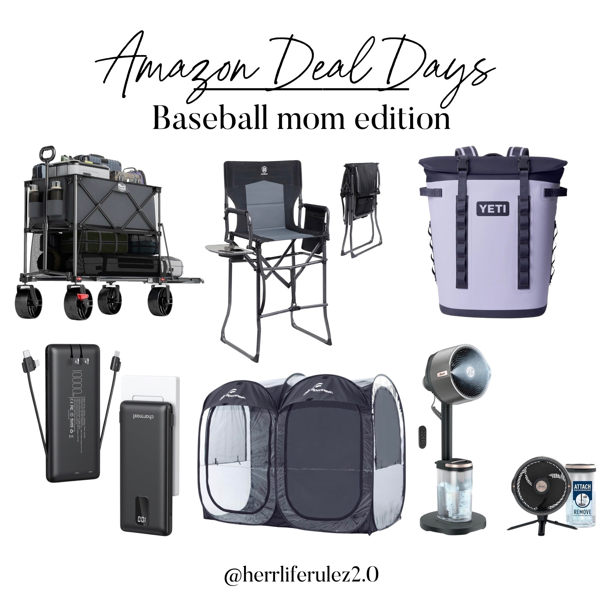 Baseball mom - Amazon deal days - Amazon sale - Amazon deals - baseball mom must haves - outdoor chair - outdoor fan - portable charger - camping - yeti - wagon 

#LTKFamily #LTKSaleAlert #LTKTravel