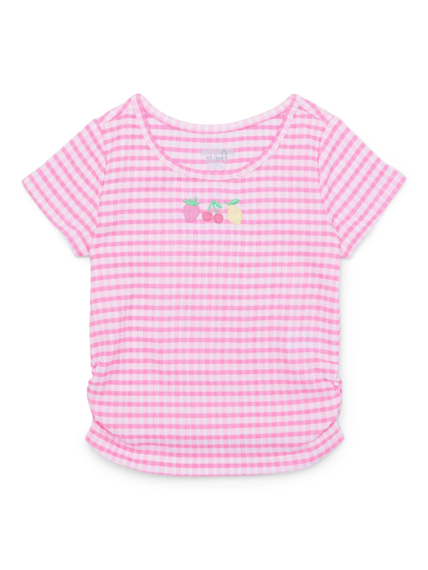 Garanimals Toddler Girl Embroidered Short Sleeve Ruched Side T-Shirt, Sizes 18M-5T | Walmart (US)