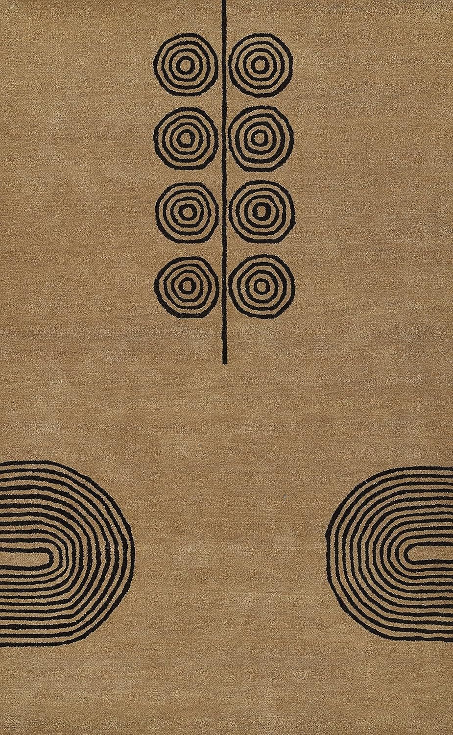Momeni Simba Wool with Cotton and Latex Backing Area Rug, Beige, 9' X 12' | Amazon (US)