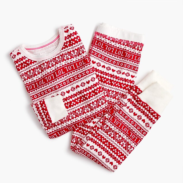 Kids' pajama set in LOL Fair Isle print | J. Crew US