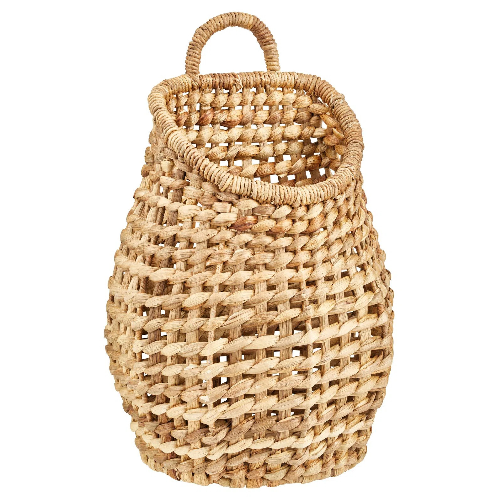mDesign Open Weave Water Hyacinth Hanging Wall Storage Belly Basket, Natural/Tan | Wayfair | Wayfair North America