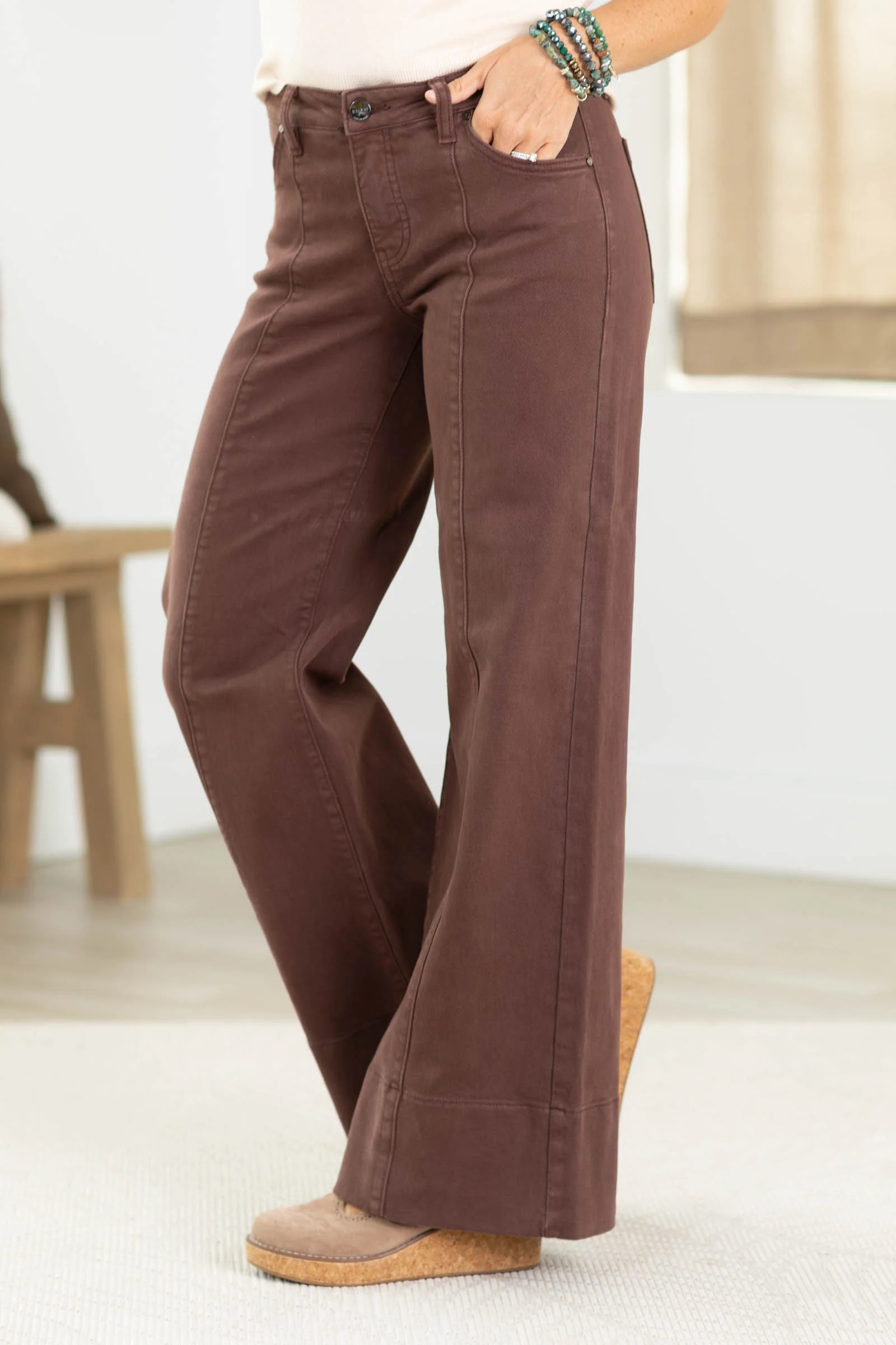 Risen Brown Tummy Control Mid Rise Jean | Shop.app