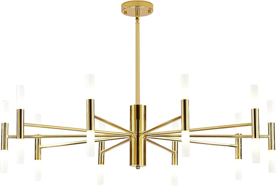BOKT Mid Century Gold Sputnik Chandelier Large 20-Lights LED Chandelier Semi Flush Mount Ceiling ... | Amazon (US)