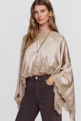 Satin Lace Poncho Top | Anthropologie (US)