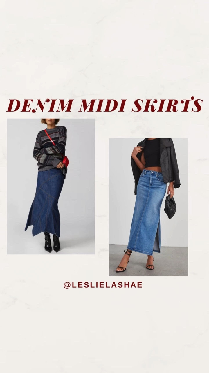 Denim midi skirts! Shop in the LTK app for exclusive sale! 

Fall outfits 
Fall outfit
Winter outfit 
Work outfit 
Church outfit  
Casual outfit
Wear now
Wear later
Transitional outfit 
Early Fall outfit 
Teacher outfits

#LTKSale #LTKSeasonal #LTKVideo