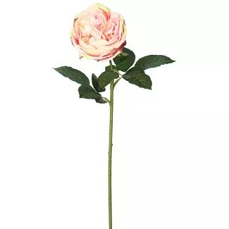 Artificial (Pk/6) Open Rose Stem (25") Light Pink - Vickerman | Target