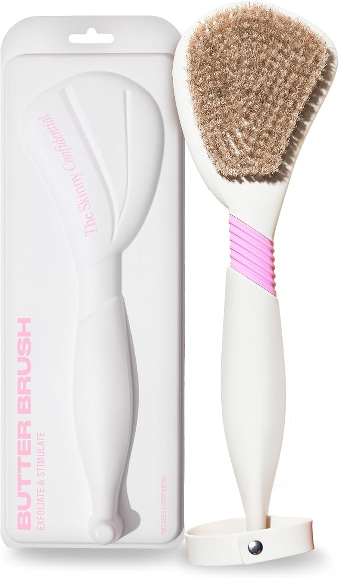 The Skinny Confidential Dry Brushing Body Brush - Natural Boar Bristle Body Exfoliator with Silic... | Amazon (US)