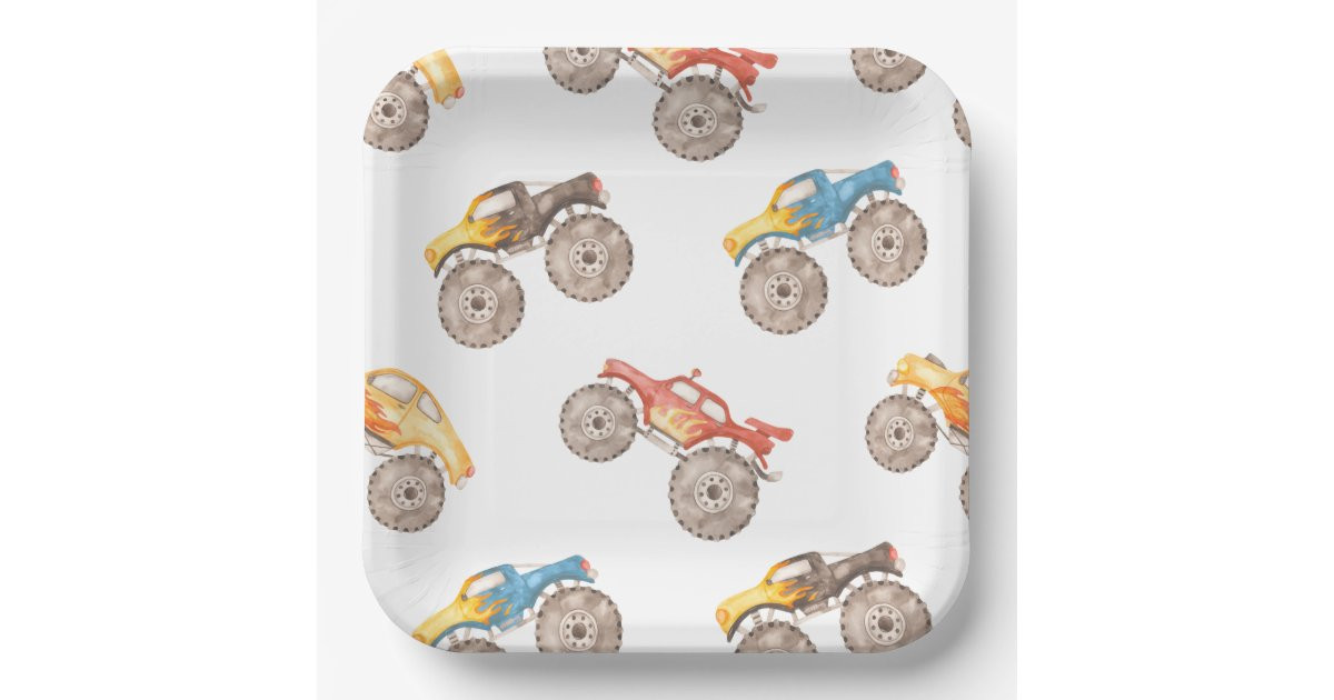 Monster Truck Party Plates | Zazzle | Zazzle
