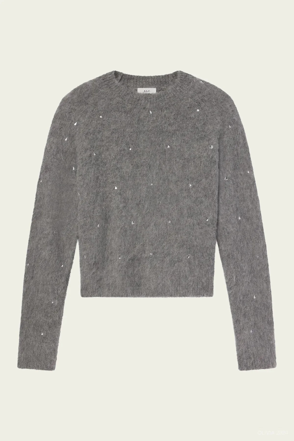 Frankie Wool Cashmere Embellished Sweater in Heather Grey - S | Shop Olivia