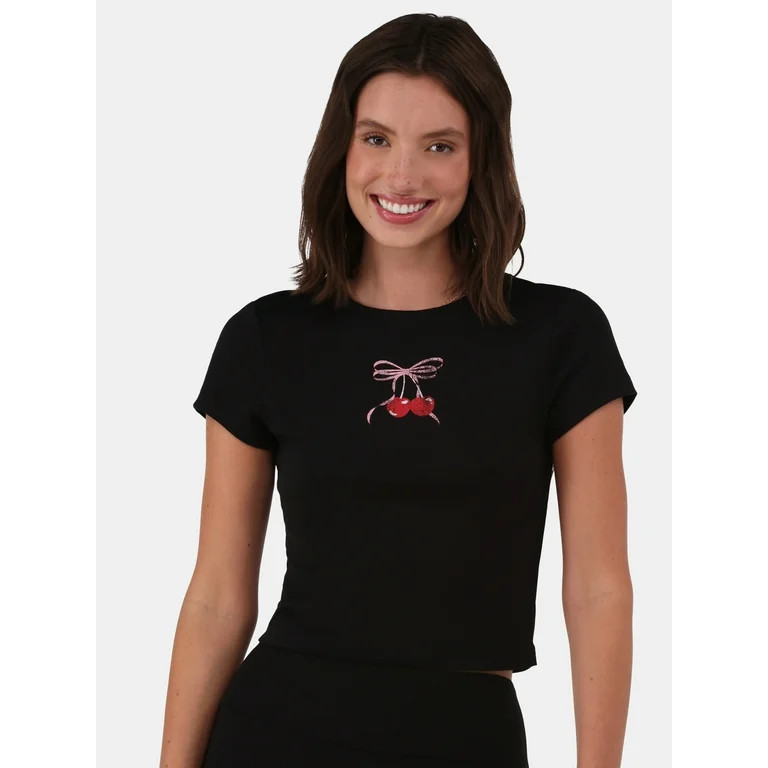 No Boundaries Graphic Baby Tee, Women's and Women’s Plus | Walmart (US)