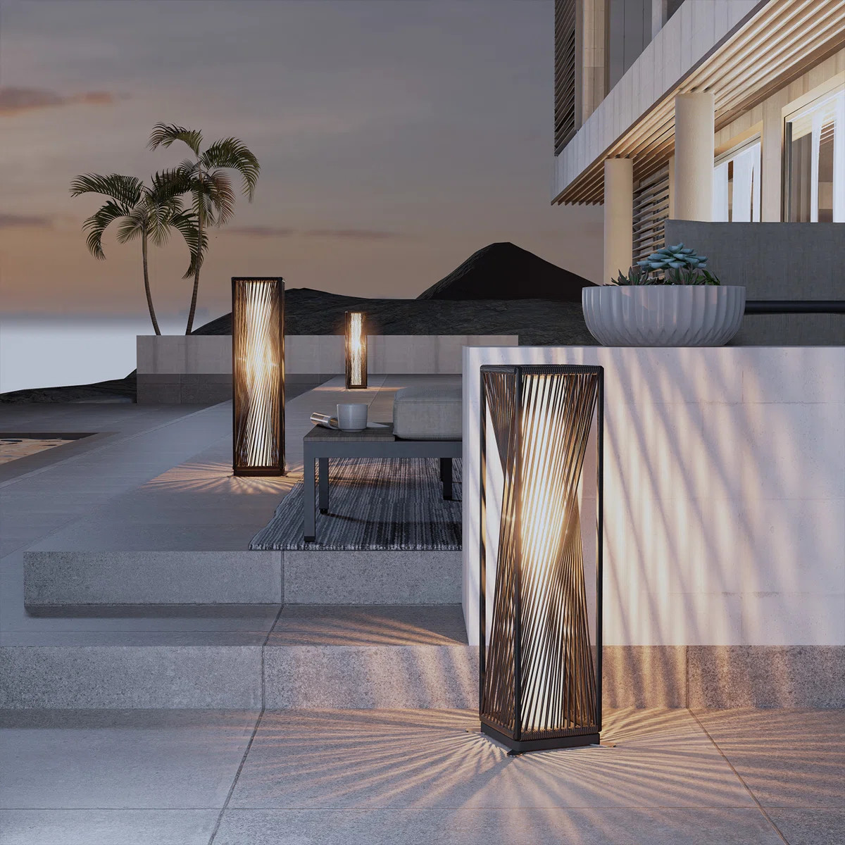 30'' Solar Powered Integrated LED Outdoor Floor Lamp | Wayfair North America