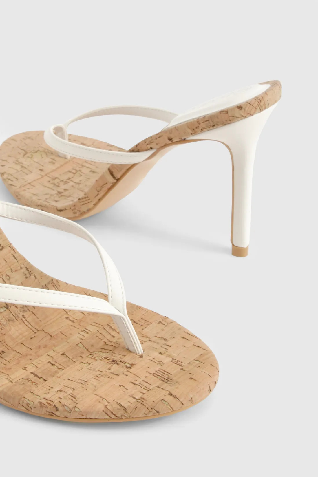 Heels | Cork Detail Toe Post Heels | boohoo | Boohoo.com (UK & IE)