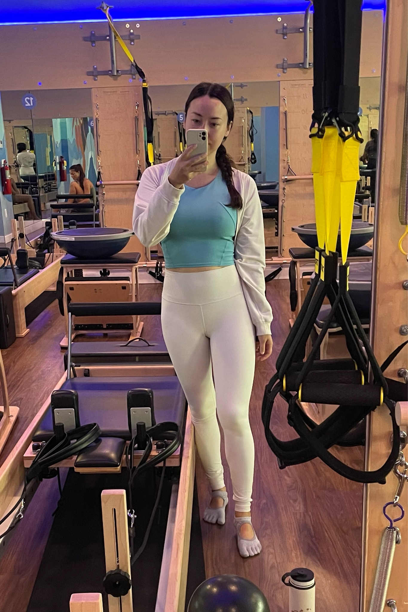 Pilates fit for reformer class and running errands.

This shrug is perfect for throwing on and off.  

#LTKstyletip #LTKfitness #LTKfindsunder100