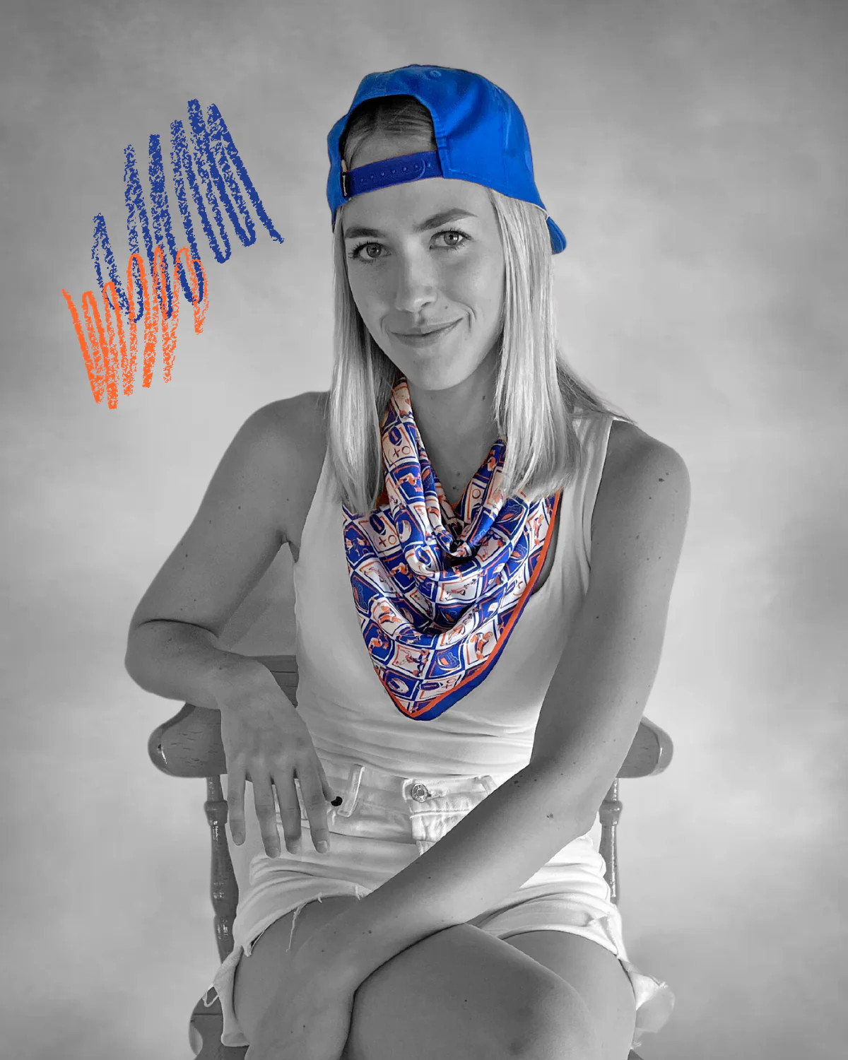Cobalt + Orange Checkerboard Gameday | Swells
