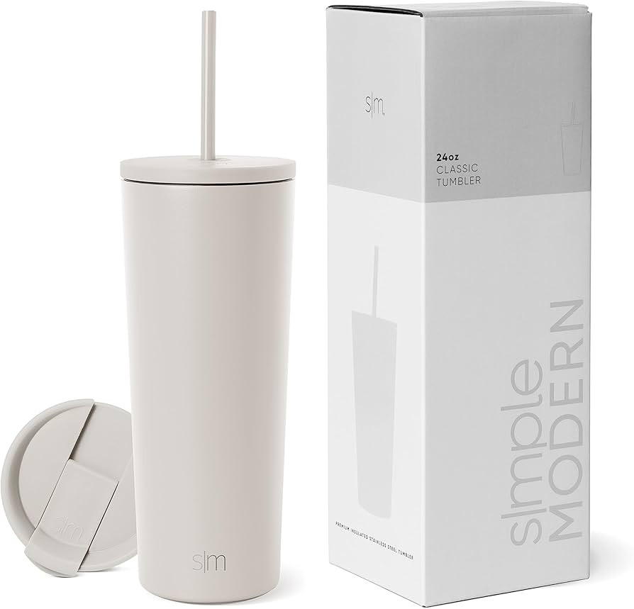 Simple Modern Insulated Tumbler with Lid and Straw | Iced Coffee Cup Reusable Stainless Steel Wat... | Amazon (US)