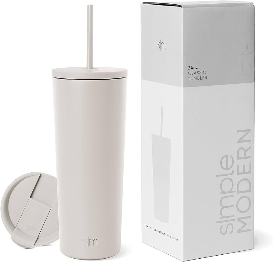 Simple Modern Insulated Tumbler with Lid and Straw | Iced Coffee Cup Reusable Stainless Steel Wat... | Amazon (US)