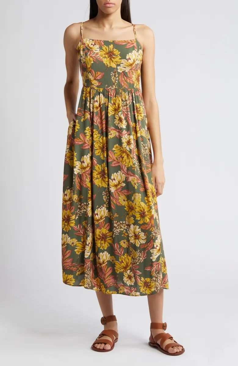 Treasure & Bond Floral Midi Dress | Nordstrom | Nordstrom