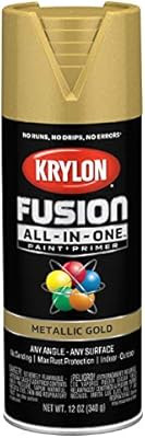 Krylon K02770007 Fusion All-In-One Spray Paint for Indoor/Outdoor Use, Metallic Gold | Amazon (US)