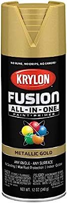 Krylon K02770007 Fusion All-In-One Spray Paint for Indoor/Outdoor Use, Metallic Gold | Amazon (US)