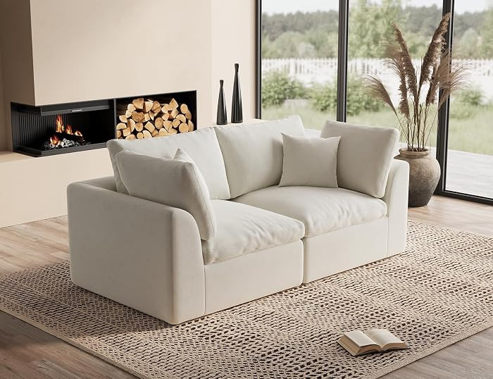 78.9" Loveseat Sofa, Cloud Boneless Couches for Living Room, Modern Modular Sectional Sofa, Overs... | Amazon (US)