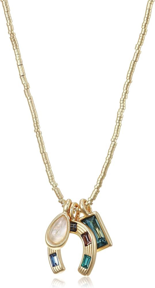 Lucky Brand Horseshoe Charm Pendant Necklace, Gold, One Size | Amazon (US)