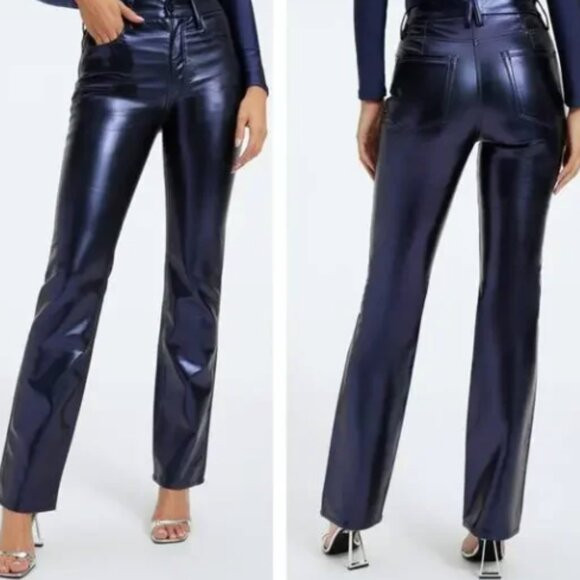 Good American Metallic Faux Leather Pants | Poshmark