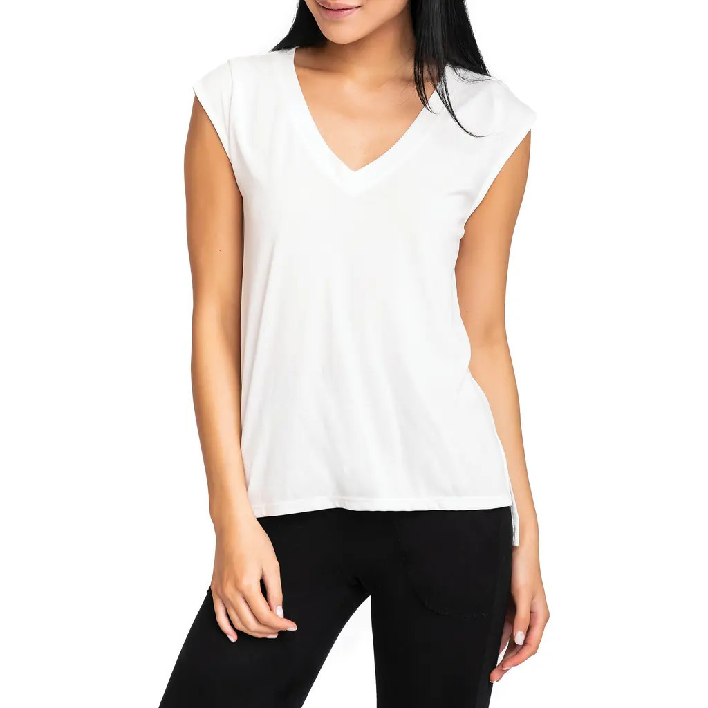 GIBSONLOOK V-Neck T-shirt in Off White at Nordstrom, Size Small | Nordstrom