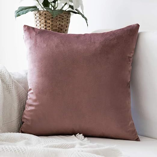 MIULEE Decorative Velvet Pillow Covers Soft Square Throw Pillow Covers Soild Cushion Covers Jam P... | Amazon (US)