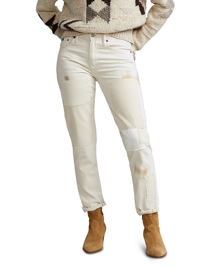 Avery Straight Patched Boyfriend Jeans in Yanda | Bloomingdale's (US)