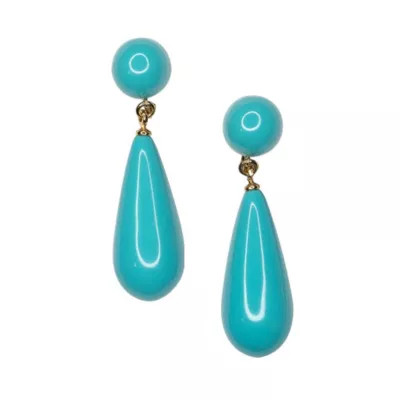 Kenneth Jay Lane Turquoise Resin Drop Earrings | Belk
