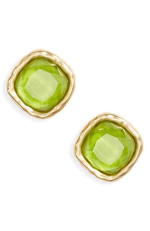Karine Sultan Bezel Glass Stud Earring in Gold at Nordstrom | Nordstrom