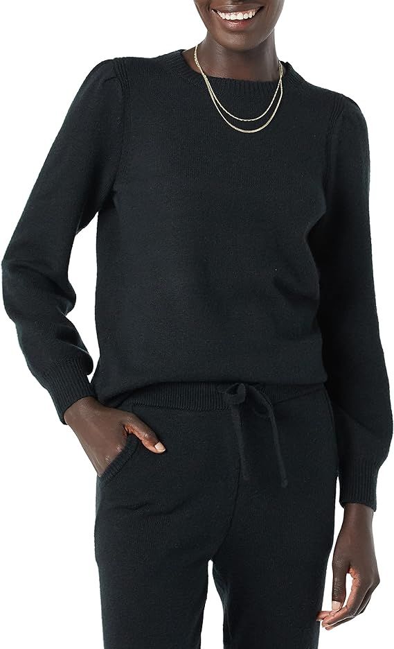 Amazon Essentials Women's Soft Touch Pleated Shoulder Crewneck Sweater | Amazon (US)