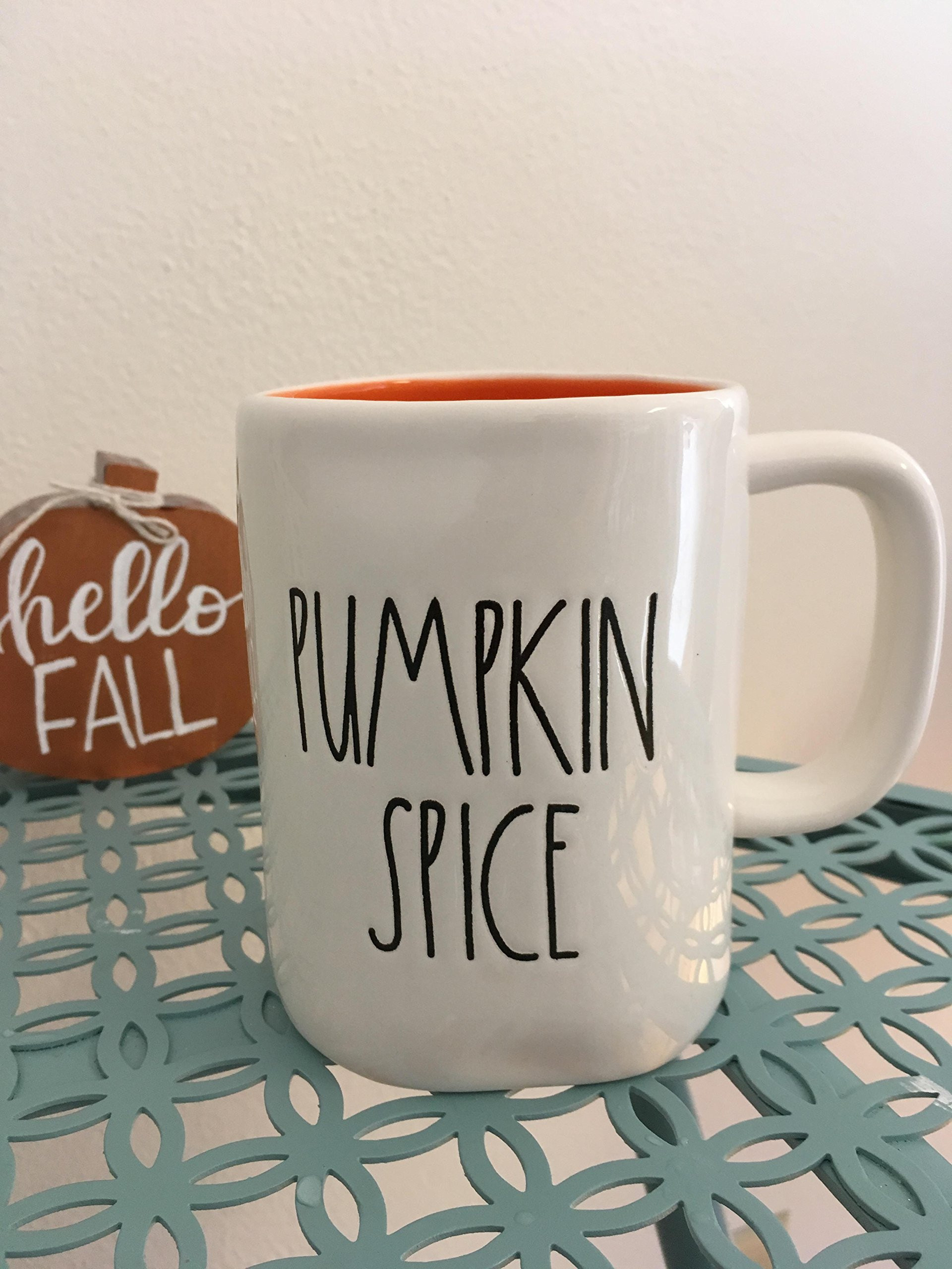 Rae Dunn Pumpkin Spice and Heart Mug (Orange Inside) - Artisan Collection | Amazon (US)