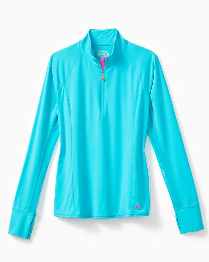 Lilly Pulitzer UPF 50+ Luxletic Marion Mesh Panel Half-Zip Sunguard | Lilly Pulitzer