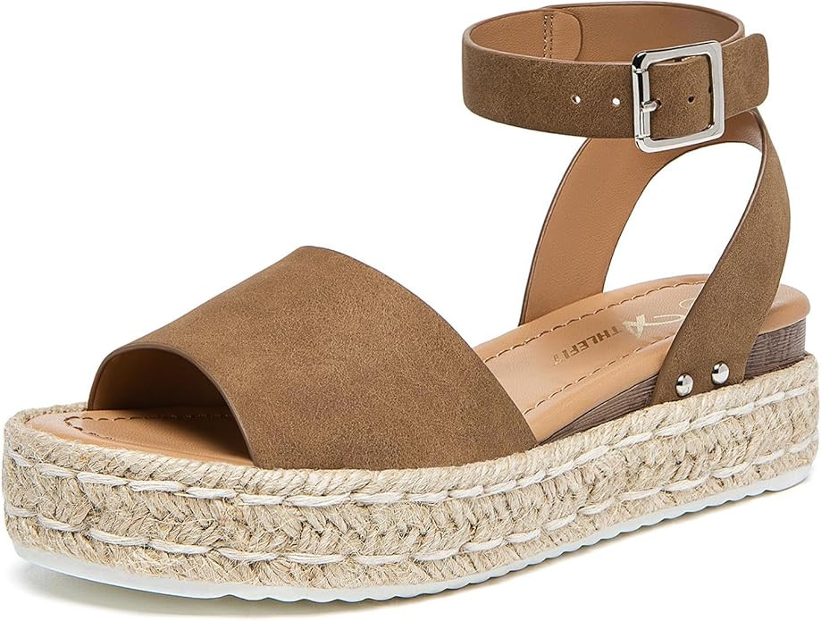 Athlefit Women's Platform Espadrille Wedge Sandals Comfortable Open Toe Buckle Sandals for Summer... | Amazon (US)